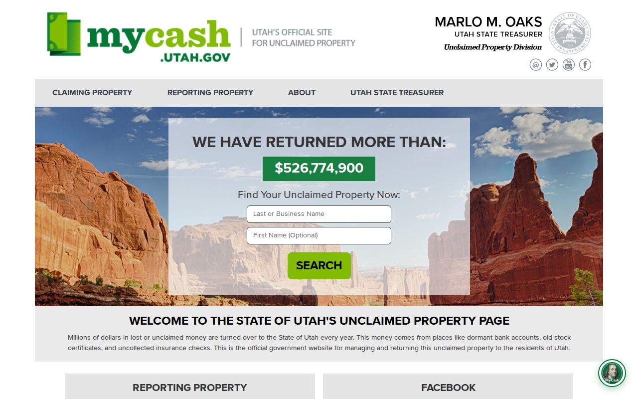 North Ogden resident lookup Utah unclaimed property search form